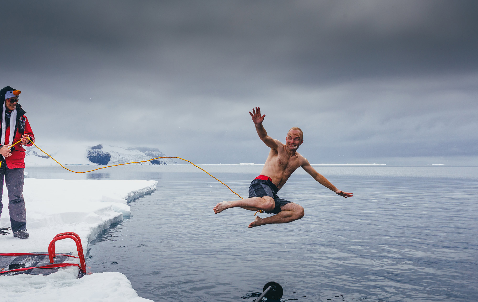 Passenger enjoying the Polar Plunge experience