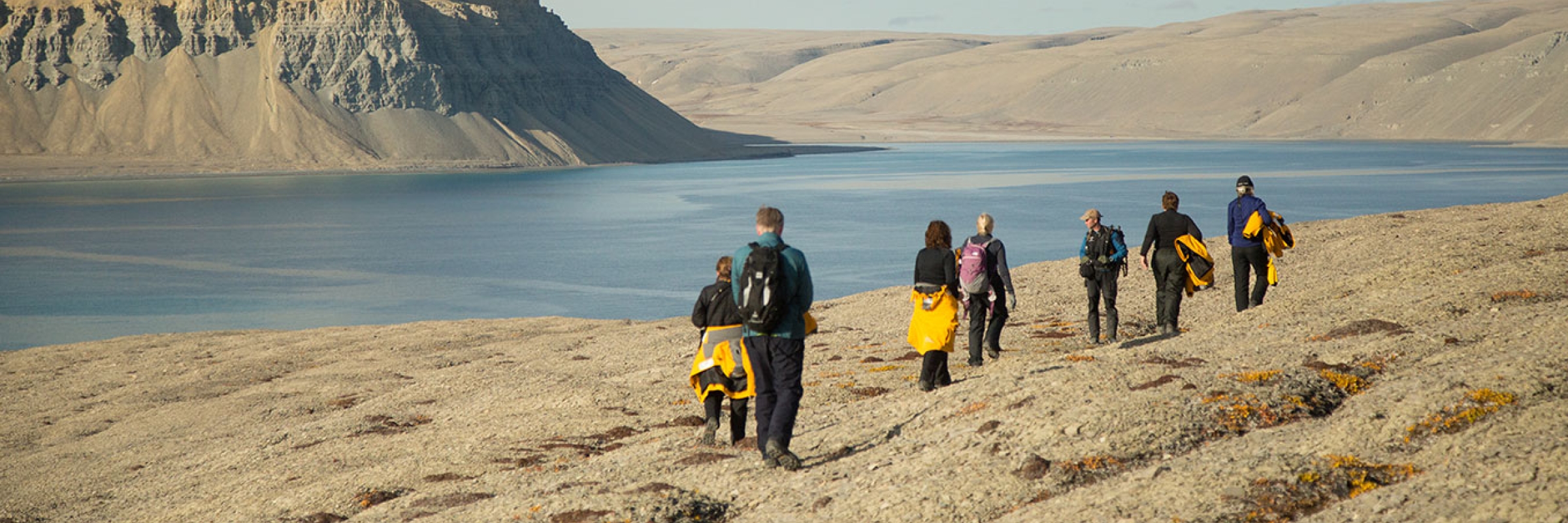 Guests hiking in Radstock Bay, Nunavut in the Canadian High Arctic - Photo by Acacia Johnson