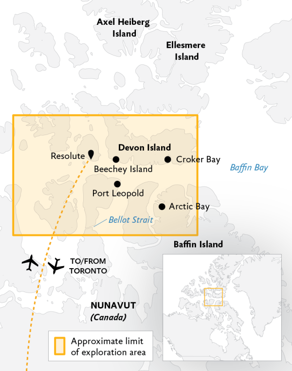 Arctic Express Canada: The Heart of the Northwest Passage Expedition Map