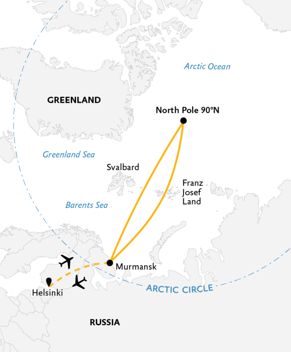 North Pole - Itinerary Map North Pole - Itinerary Map