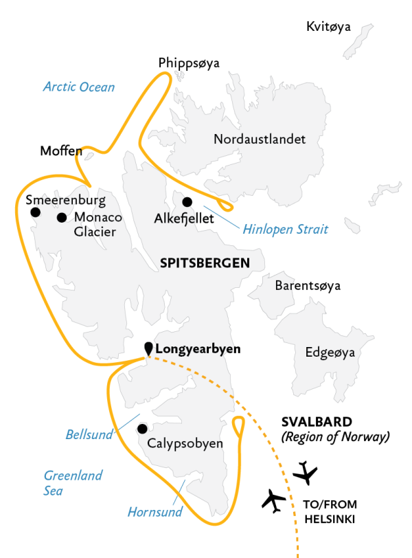 Spitsbergen Explorer: Wildlife Capital of the Arctic Map