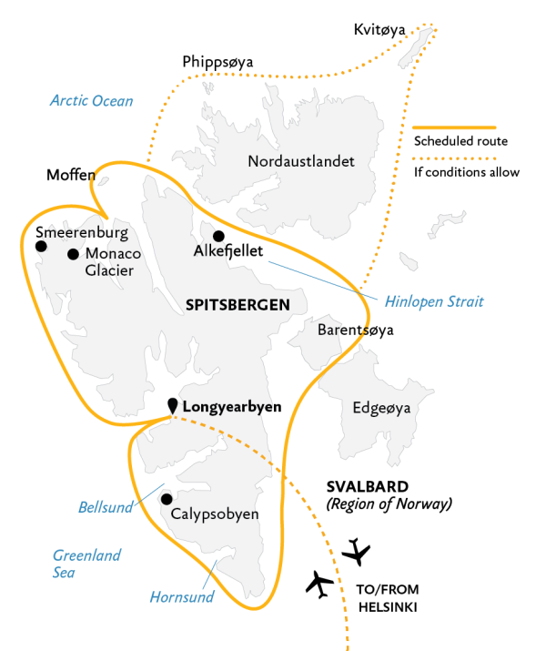 Spitsbergen In Depth: Big Island, Big Adventure 2023 Map Spitsbergen In Depth: Big Island, Big Adventure Map