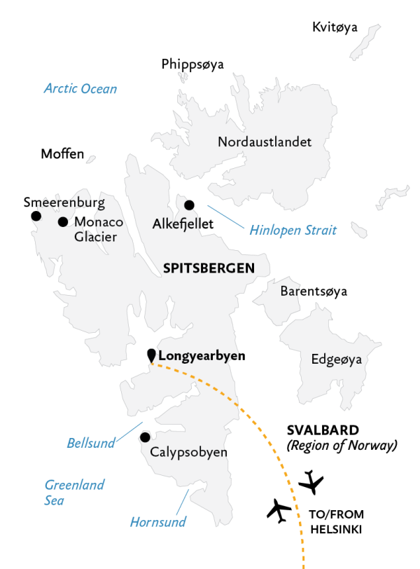 Spitsbergen Photography: In Search of Polar Bears Map