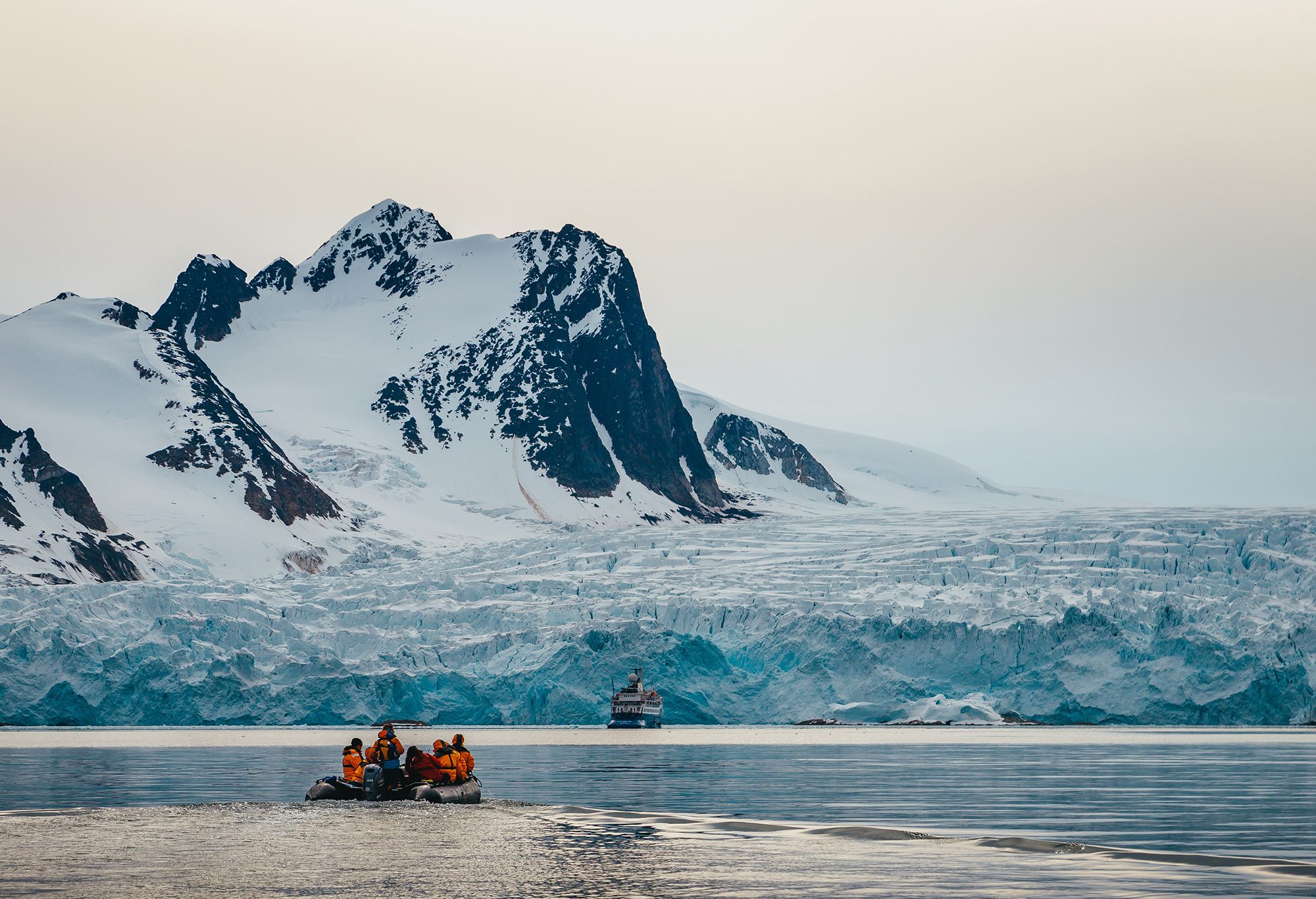 Zodiac cruising in the Arctic