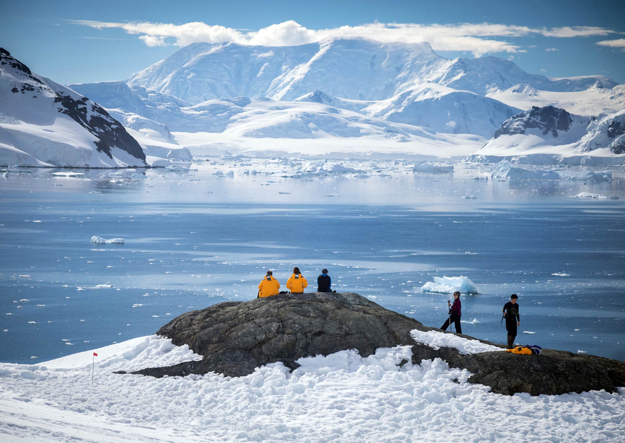 Passengers enjoying the view in the Antarctic